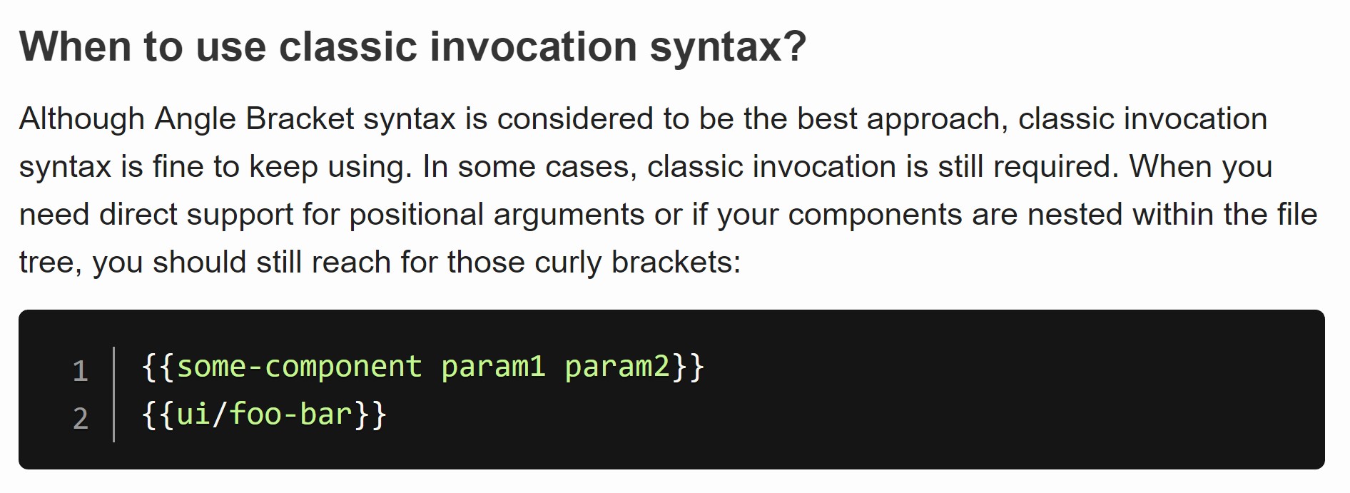 existing documentation